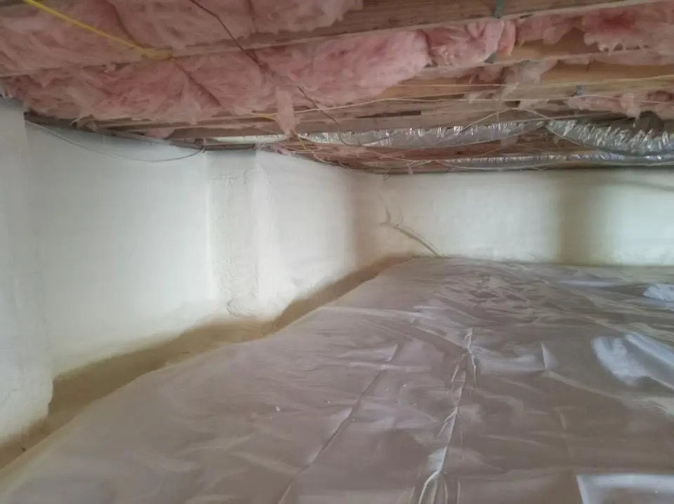 Crawl space encapsulation with closed-cell spray foam for Attic Insulation in Fairfield